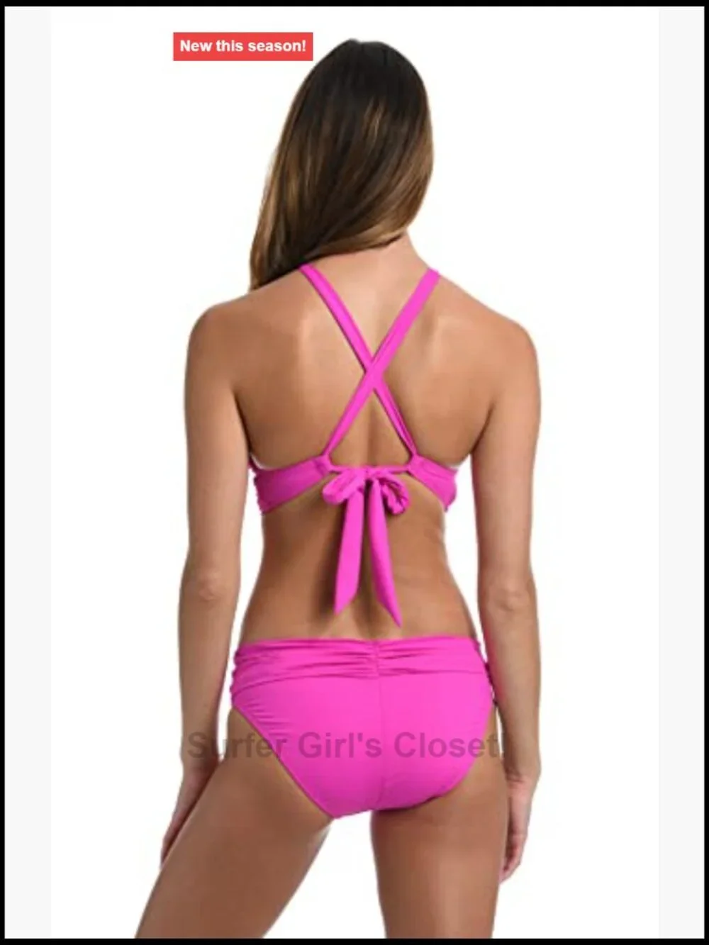 High Neck Midkini Bikini Swimsuit Top with Removable Cups